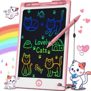 Hockvill LCD Writing Tablet for Kids 8.8 Inch, Kids Toys for Girls Boys Drawing Pad for 3 4 5 6 7 8 Year Old Kid, Toddler Drawing Doodle Board Travel Essentials Christmas Birthday Gift for Kids -Pink