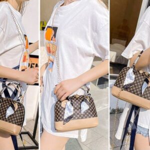 Women's New Ladies Handbag Fashion Printed Handheld Shell Bag Silk Scarf Crossbody Bag Crossbody Bags for Women