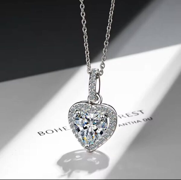 925 Sterling Silver Zircon Heart Pendants Necklaces For Women Luxury Designer Jewelry Gift Female  Items GaaBou