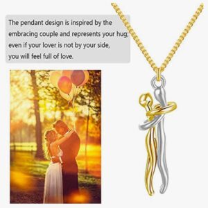 COLORFUL BLING Affectionate Hug Necklace Couples Necklace，Valentine's Day Necklace for Women