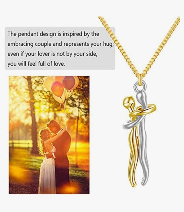 COLORFUL BLING Affectionate Hug Necklace Couples Necklace，Valentine's Day Necklace for Women