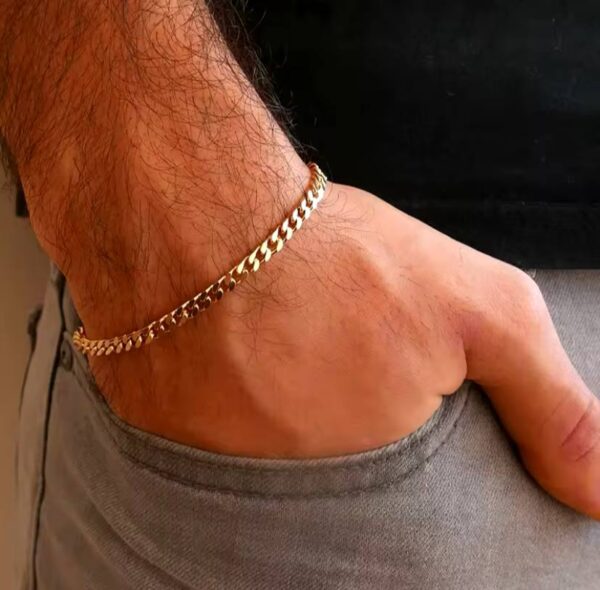 Chunky Miami Curb Chain Bracelet for Men, Stainless Steel