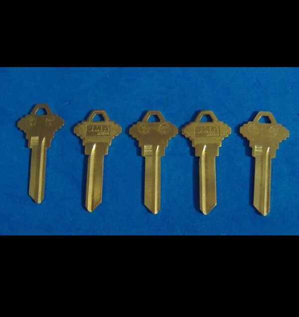 LOT OF FIVE LOCKSMITH SC4 6-PIN KEY BLANKS FITS SCHLAGE SOLID BRASS