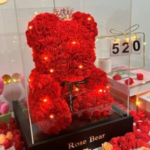 New Artificial Flower Eternal Rose Teddy Bear for Mom Mother's Day Birthday Valentine's Day Anniversary Gifts & Decorations