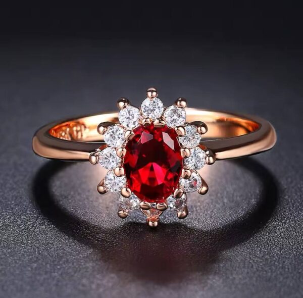 Ring For Women Red Crystal Elegant Engagement Wedding Ring