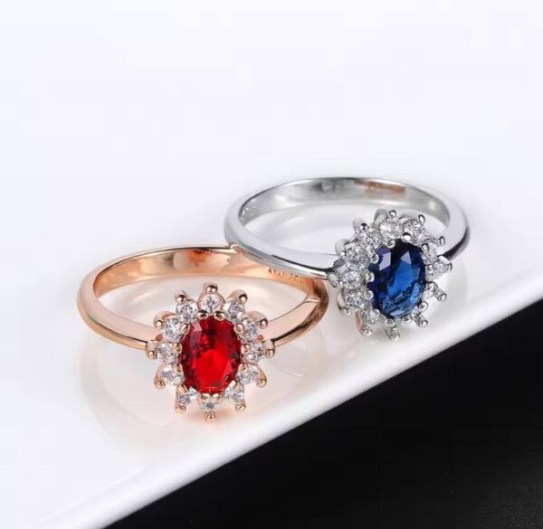 Ring For Women Red Crystal Elegant Engagement Wedding Ring