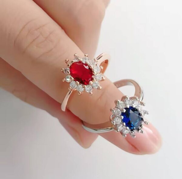 Ring For Women Red Crystal Elegant Engagement Wedding Ring