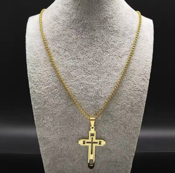 Titanium Steel Trendy Cool Cross Skull Necklace For Men And Women Unisex Stainless Steel