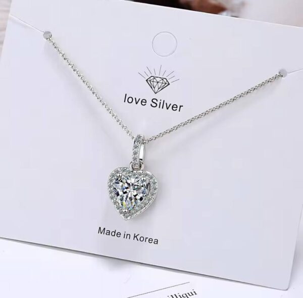 925 Sterling Silver Zircon Heart Pendants Necklaces For Women Luxury Designer Jewelry Gift Female  Items GaaBou