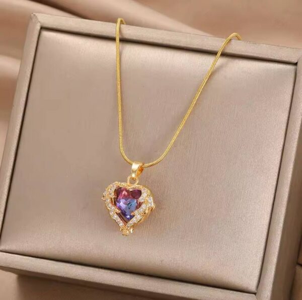 Delicate Enamel Heart Pendants Necklaces for Women Gold Color Black Red Love Drop Necklaces Fashion Jewelry Valentine's Gifts