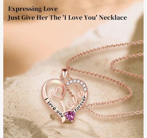 GemJelry I Love You Heart Pendant Necklaces Birthday Valentine's Day Gift Mother's Day Gifts Christmas Mom Gifts Jewelry for Women Wife Girlfriend Friend Daughter