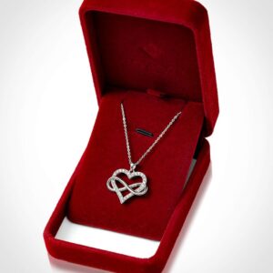 Jes & Jani Infinity Heart Necklace for Women, Love Heart Pendant with Cubic Zirconia and Infinity Necklace, 925 Sterling Silver Heart Necklace for Girlfriend