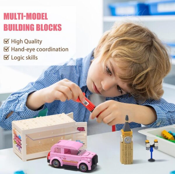 Pink Car Multi-Model Building Block Kit for Boys and Girls.Top STEM Construction Toys.Cute Building Block Sets Suitable for Kids Aged 6-10.Idea Building Gifts for Kids