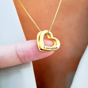 Customized Name Necklace For Women Stainless Steel Heart Carving Pendant Family  Jewelry  Choker Girlfriend Gift Bijoux Femme