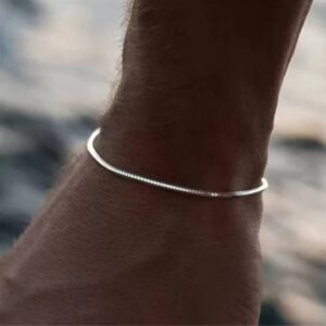 Simple MEN Stainless Steel Square Snake Bone Chain Bracelet Hip-Hop Jewelry Trendy Party Accessories Bracelet