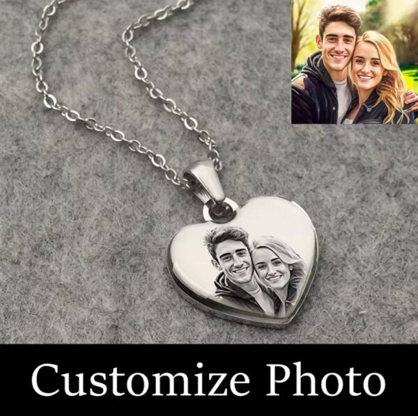 Customized Picture Necklace Personalized for Women,Custom Photo Love Heart Projection Pendant,Customized Valentine's Day gift,gifts for mom