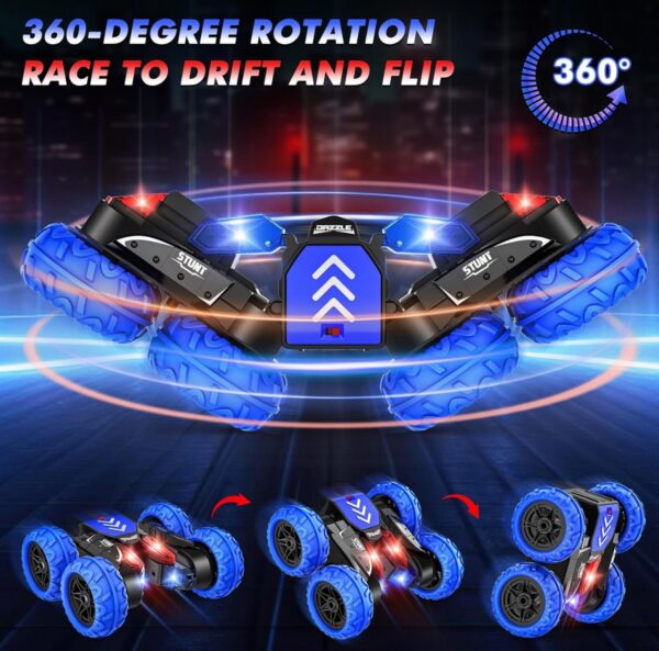 RC Stunt Cars, Remote Control Car 2.4Ghz Stunt Car with Double Sided 360-degree Flips Rotating Car