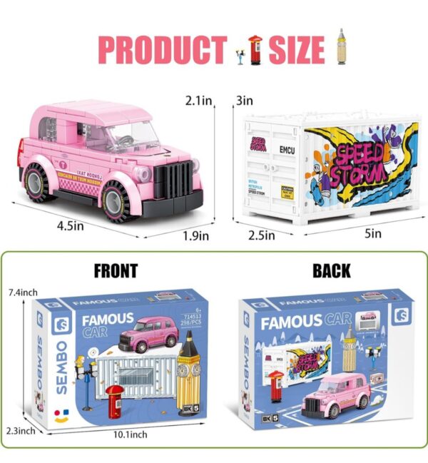 Pink Car Multi-Model Building Block Kit for Boys and Girls.Top STEM Construction Toys.Cute Building Block Sets Suitable for Kids Aged 6-10.Idea Building Gifts for Kids