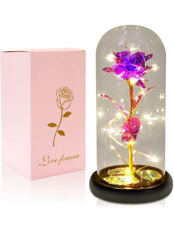 Mothers Day Flowers Gifts for Mom, Light Flower Birthday Gifts for Women, Enchanted Rose in Glass Flower, Mothers Day Forever Rose Flower Gift for Birthday Anniversary Wedding