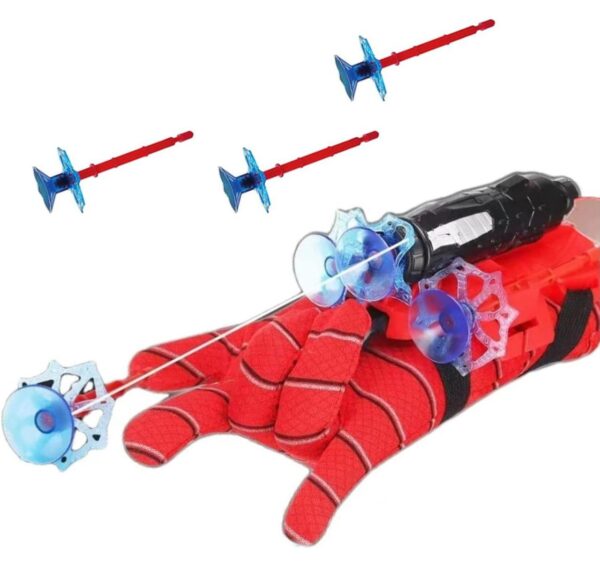 Set of Children's Plastic Role Play Movie Hero Wrist Launcher Spider-Man Spider Web Shooter Toy Launcher Glove Set.