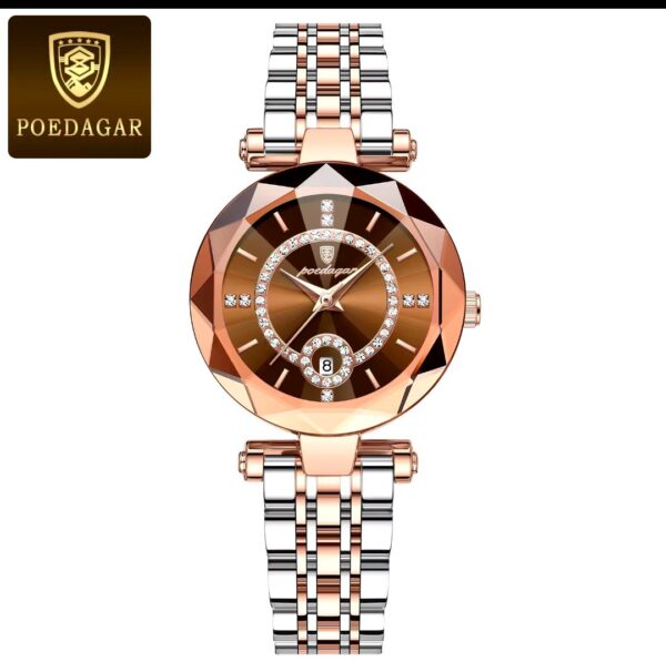 POEDAGAR Luxury Watch For Woman High Quality Diamond Ladies Quartz Watch Waterproof Date Stainless Steel Women Watches reloj+box