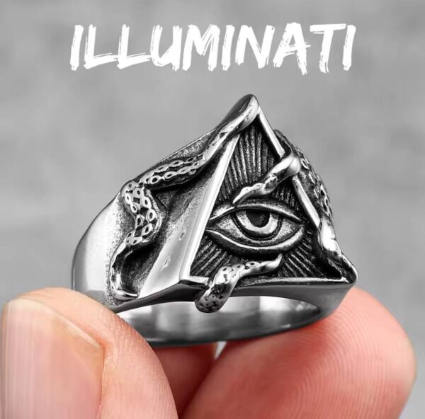 Freemason Illuminati Triangle Masonic Stainless Steel Mens Rings