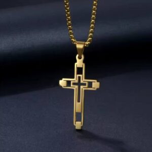 Titanium Steel Trendy Cool Cross Skull Necklace For Men And Women Unisex Stainless Steel