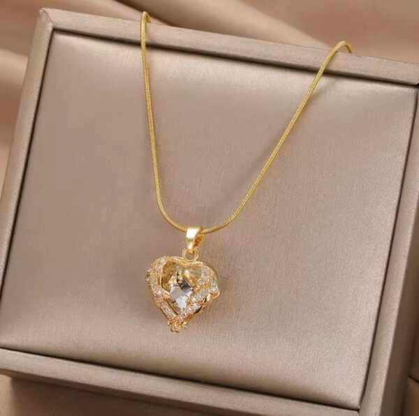 Delicate Enamel Heart Pendants Necklaces for Women Gold Color Black Red Love Drop Necklaces Fashion Jewelry Valentine's Gifts