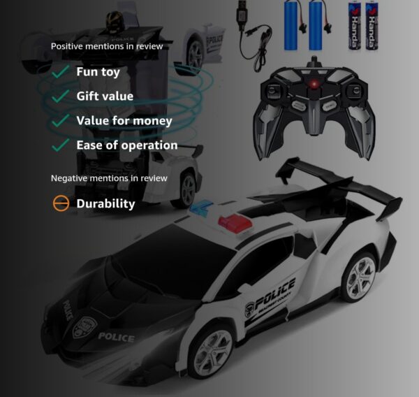 Dolanus Remote Control Car - Transform Robot RC Cars, Toys for Ages 5-7, Kids Toys, 4 Year Old Boy Toys, Toys for 3 4 5 6 7 8 10 12 Years Old Boy, Gifts for Boys Kids Toddlers Birthday