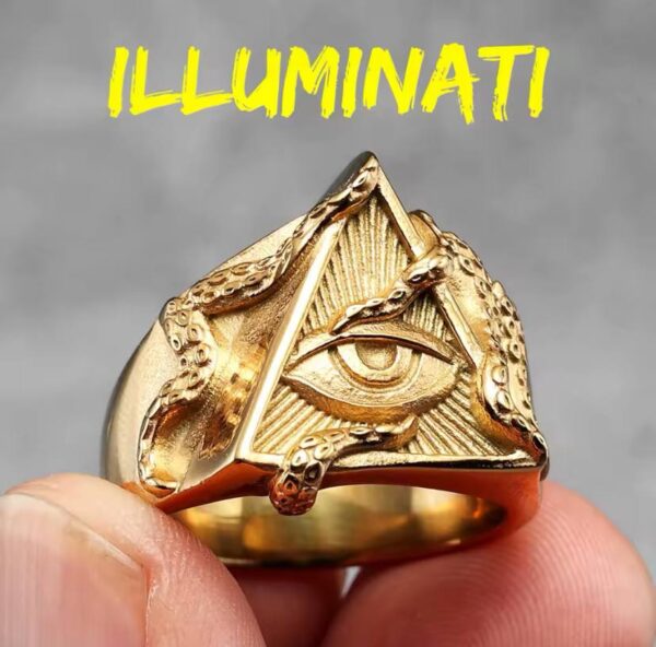 Freemason Illuminati Triangle Masonic Stainless Steel Mens Rings