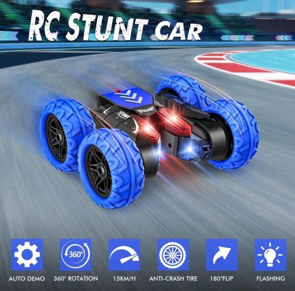 RC Stunt Cars, Remote Control Car 2.4Ghz Stunt Car with Double Sided 360-degree Flips Rotating Car