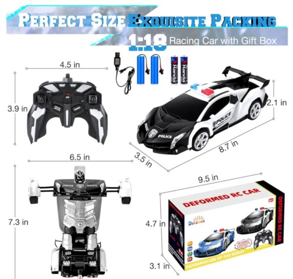 Dolanus Remote Control Car - Transform Robot RC Cars, Toys for Ages 5-7, Kids Toys, 4 Year Old Boy Toys, Toys for 3 4 5 6 7 8 10 12 Years Old Boy, Gifts for Boys Kids Toddlers Birthday