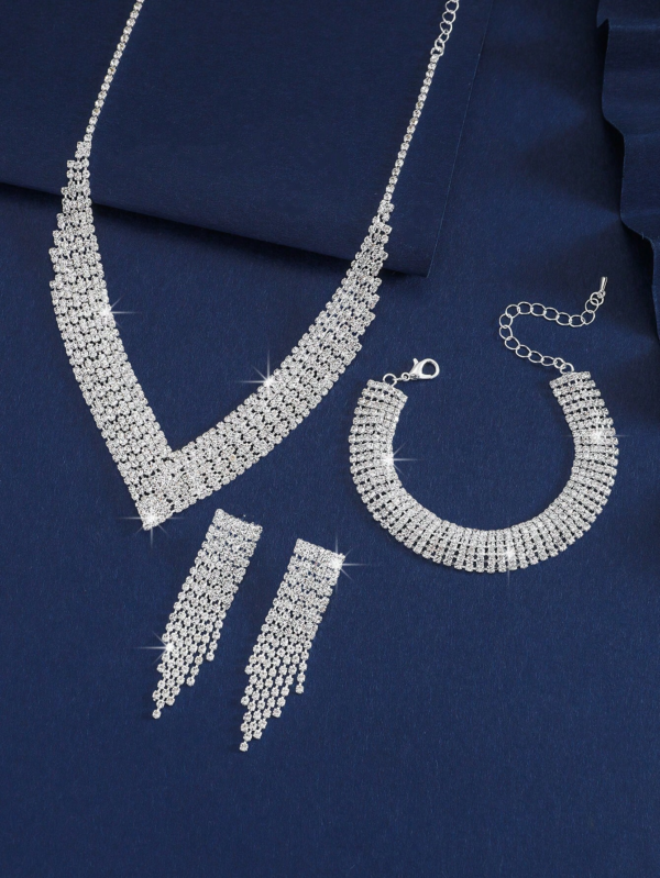 Fashion Bridal Jewelry Set, Including Necklaces, Earrings, Bracelets - Suitable for Women'S Daily Wear, Weddings, Parties, Etc.