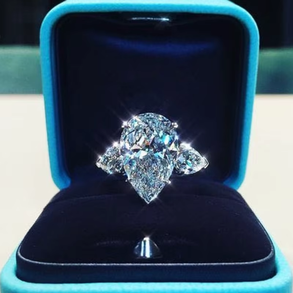 Luxury Crystal Water Drop CZ Rings Women Proposal Engagement Ring Exquisite Wedding Anniversary Gift Party Trendy Jewelry