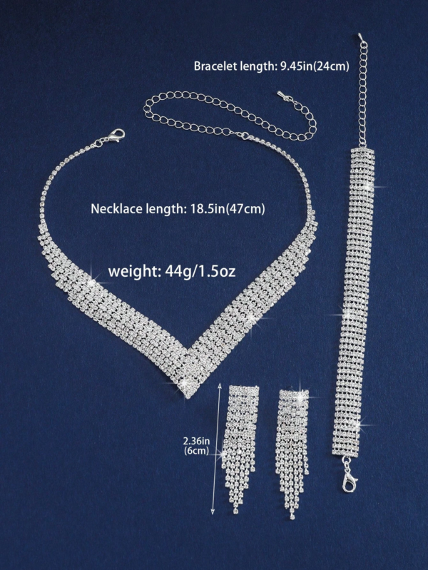 Fashion Bridal Jewelry Set, Including Necklaces, Earrings, Bracelets - Suitable for Women'S Daily Wear, Weddings, Parties, Etc.