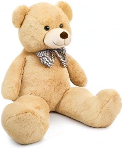Giant Big Teddy Bear 4 Feet 47 Inch Life Size Tan Plush Bear Brown Stuffed Animal for Children Boyfriend