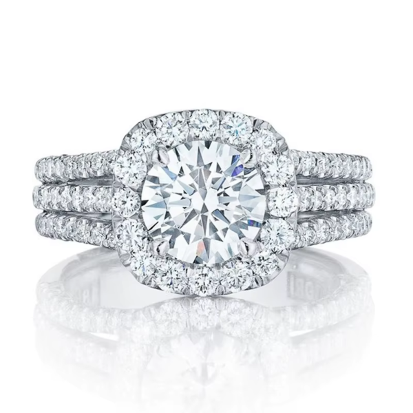 Luxury Silver Color Engagement Wedding Rings for Women Elegant Cushion Shaped Design Hot Sale Female Ring Fashion Jewelry