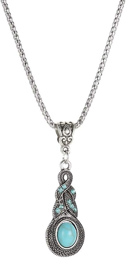 Western Jewelry for Women Green Earrings Irish Dangle Drop Shaped Boho Turquoise Emerald Necklace and Earrings Set St. Patrick'S Day