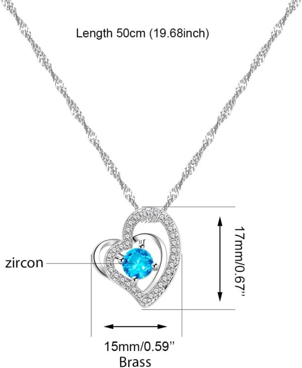 Platinum Plated Crystal Love Heart Infinity Necklace Mother'S Day Valentine’S Day Jewelry Gifts for Women