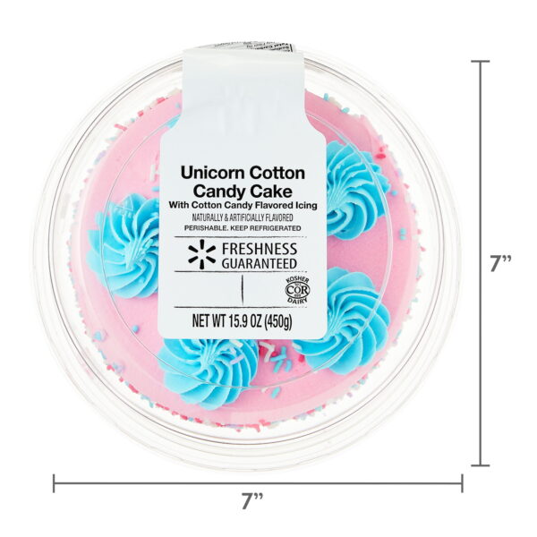 5" Unicorn Cotton Candy Cake, 15.9Oz, Refrigerated, Regular