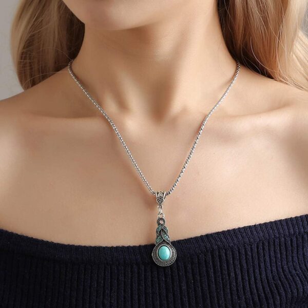 Western Jewelry for Women Green Earrings Irish Dangle Drop Shaped Boho Turquoise Emerald Necklace and Earrings Set St. Patrick'S Day
