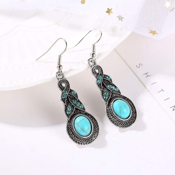 Western Jewelry for Women Green Earrings Irish Dangle Drop Shaped Boho Turquoise Emerald Necklace and Earrings Set St. Patrick'S Day