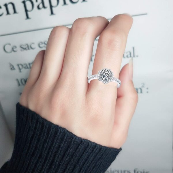 925Silver Moissanite Adjustable Engagement Ring, Promise Eternity Ring for Women,Wedding Rings,Jewelry Gift,Friendship Promise Fashion Jewelry Valentine Gifts for Women