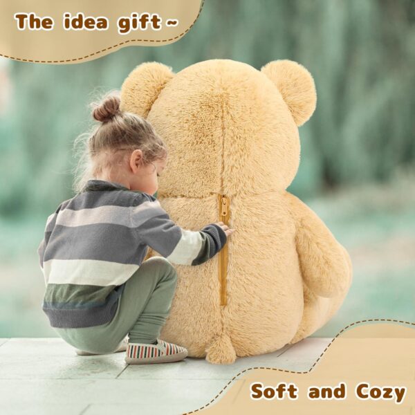 Giant Big Teddy Bear 4 Feet 47 Inch Life Size Tan Plush Bear Brown Stuffed Animal for Children Boyfriend