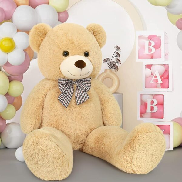 Giant Big Teddy Bear 4 Feet 47 Inch Life Size Tan Plush Bear Brown Stuffed Animal for Children Boyfriend