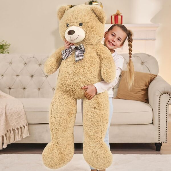 Giant Big Teddy Bear 4 Feet 47 Inch Life Size Tan Plush Bear Brown Stuffed Animal for Children Boyfriend