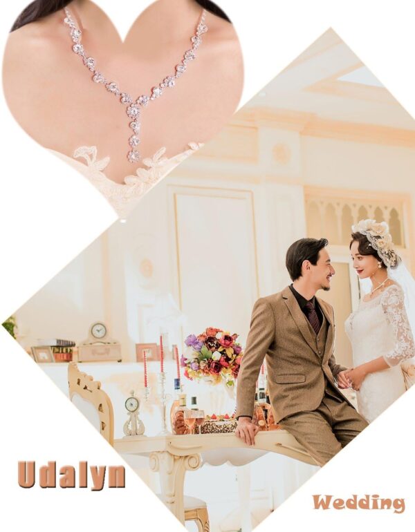 Rhinestone Bridesmaid Jewelry Sets for Women Necklace and Earring Set for Wedding with Crystal Bracelet