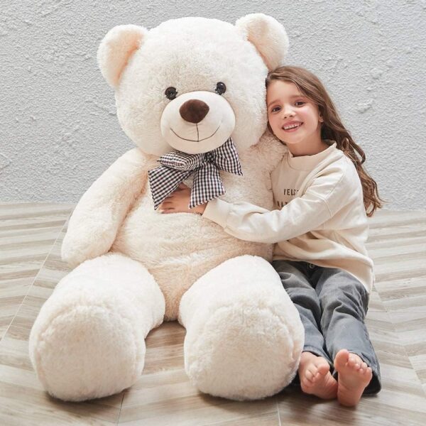 Giant Big Teddy Bear 4 Feet 47 Inch Life Size Tan Plush Bear Brown Stuffed Animal for Children Boyfriend