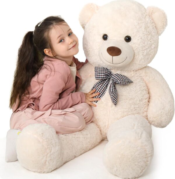 Giant Big Teddy Bear 4 Feet 47 Inch Life Size Tan Plush Bear Brown Stuffed Animal for Children Boyfriend
