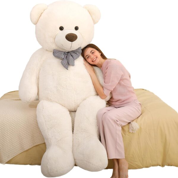 Giant Big Teddy Bear 4 Feet 47 Inch Life Size Tan Plush Bear Brown Stuffed Animal for Children Boyfriend
